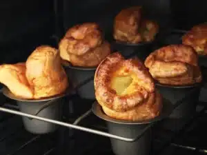 Yorkshire Puddings are best eaten hot right out of the oven.